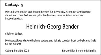 Traueranzeige von Heinrich Georg Bender von Neue Presse Coburg