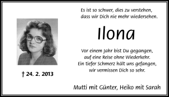 Traueranzeige von Ilona Ludwig von Frankenpost