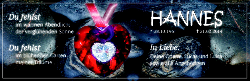  Traueranzeige für Hannes Leber vom 08.03.2014 aus Südthüringer Presse