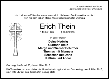 Traueranzeige von Erich Thein von Neue Presse Coburg