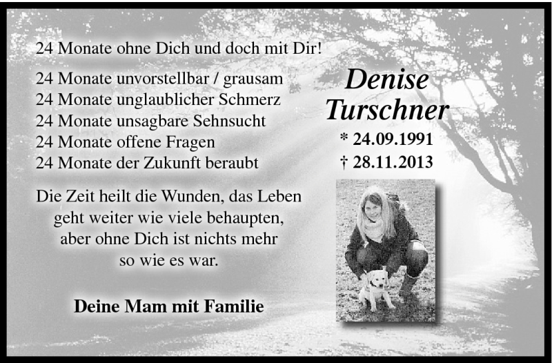  Traueranzeige für Denise Turschner vom 28.11.2015 aus Neue Presse Coburg