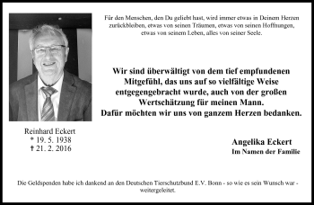 Traueranzeige von Reinhard Eckert von Neue Presse Coburg