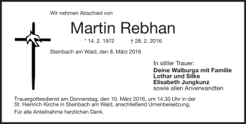 Traueranzeige von Martin Rebhan von Neue Presse Coburg