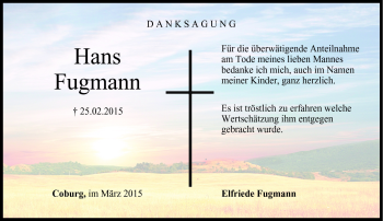 Traueranzeige von Hans Fugmann von Neue Presse Coburg