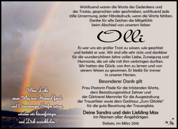 Traueranzeige von Oliver Friese von Südthüringer Presse