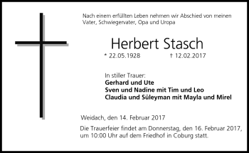 Traueranzeige von Herbert Stach von Neue Presse Coburg