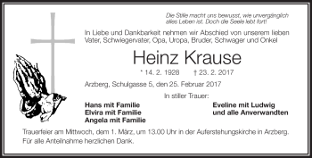 Traueranzeige von Heinz Krause von Frankenpost