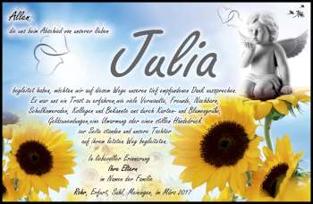 Traueranzeige von Julia Triebel von Südthüringer Presse