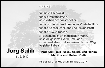 Traueranzeige von Jörg Sulik von Neue Presse Coburg