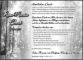 Traueranzeige von Rosa-Maria Ebert von Südthüringer Presse