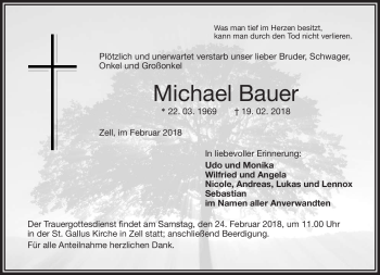 Traueranzeige von Michael Bauer von Frankenpost