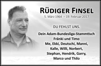 Traueranzeige von Rüdiger Finsel von Neue Presse Coburg
