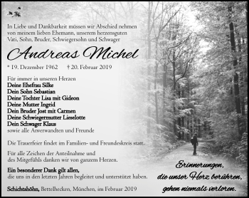 Traueranzeige von Andreas Michel von Südthüringer Presse