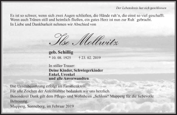 Traueranzeige von Ilse Wollwotz von Südthüringer Presse