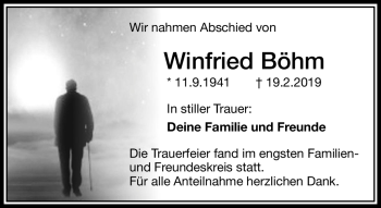 Traueranzeige von Winfried Böhm von Frankenpost