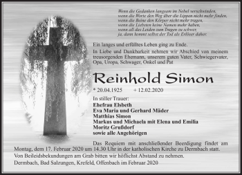 Traueranzeige von Reinhold Simon von Südthüringer Presse
