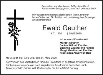 Traueranzeige von Ewald Geuther von Neue Presse Coburg