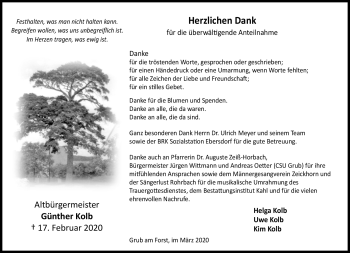Traueranzeige von Günther Kolb von Neue Presse Coburg