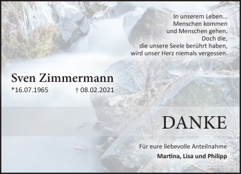 Traueranzeige von Sven Zimmermann von Neue Presse Coburg
