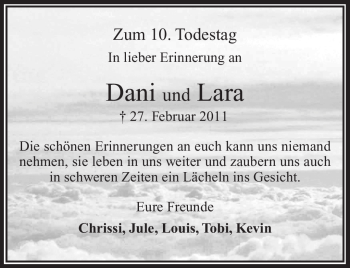 Traueranzeige von Dani und Lara  von Frankenpost