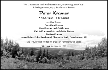 Traueranzeige von Peter Kramer von Südthüringer Presse