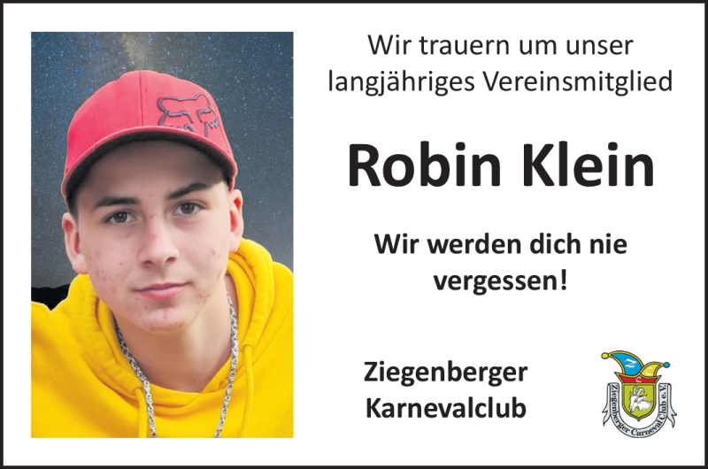  Traueranzeige für Robin Klein vom 26.11.2022 aus Südthüringer Presse