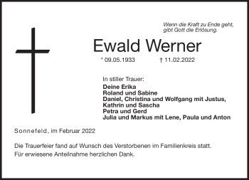 Traueranzeige von Ewald Werner von Neue Presse Coburg