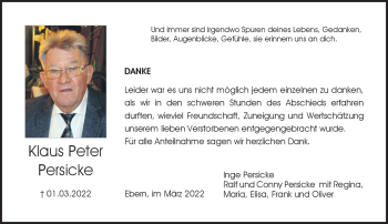Traueranzeige von Klaus Peter Persicke von Neue Presse Coburg