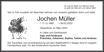 Traueranzeige von Jochen Müller von Frankenpost