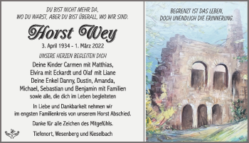 Traueranzeige von Horst Wey von Südthüringer Presse