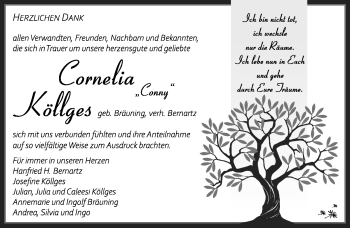 Traueranzeige von Cornelia Köllges von Südthüringer Presse