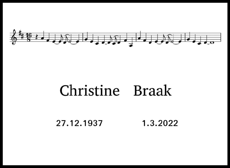 Traueranzeige für Christine Braak vom 08.04.2022 aus Neue Presse Coburg