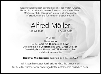 Traueranzeige von Alfred Möller von Neue Presse Coburg