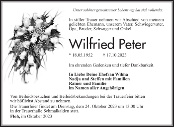 Traueranzeige von Wilfried Peter von Südthüringer Presse