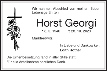 Traueranzeige von Horst Georgi von Frankenpost