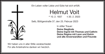 Traueranzeige von Helmut Voit von Frankenpost