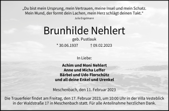 Traueranzeige von Brunhilde Nehlert von Neue Presse Coburg
