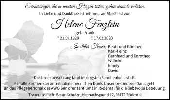 Traueranzeige von Helene Fenzlein von Neue Presse Coburg