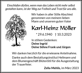 Traueranzeige von Karl-Heinz Möller von Südthüringer Presse