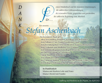Traueranzeige von Stefan Aschenbach von Südthüringer Presse