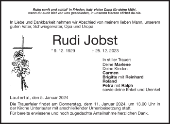 Traueranzeige von Rudi Jobst von 80048