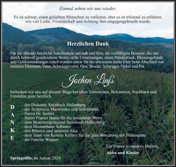 Traueranzeige von Jochen Linß von 80048