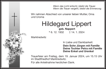 Traueranzeige von Hildegard Lippert von 80048