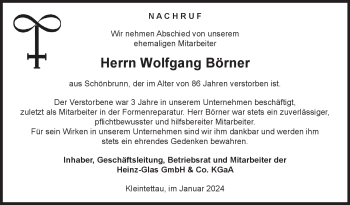 Traueranzeige von Wolfgang Börner von 80048