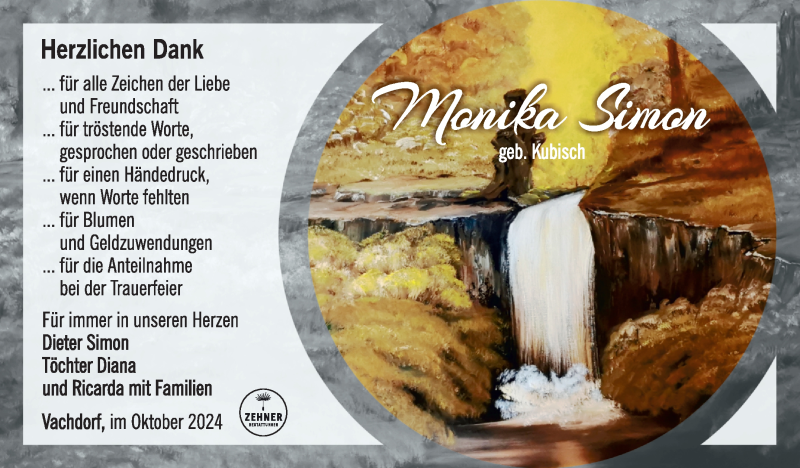  Traueranzeige für Monika Simon vom 11.10.2024 aus Südthüringer Presse