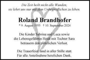 Traueranzeige von Roland Brandhofer von Frankenpost