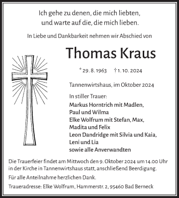 Traueranzeige von Thomas Kraus von Frankenpost