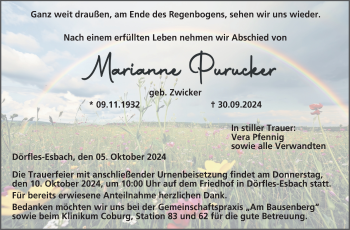Traueranzeige von Marianne Purucker von Neue Presse Coburg