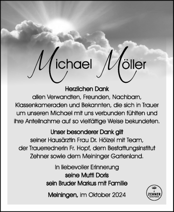 Traueranzeige von Michael Möller von Südthüringer Presse