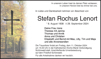 Traueranzeige von Stefan Rochus Lenort von Frankenpost